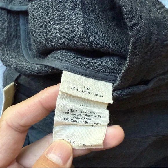 Poetry Charcoal grey linen cotton textured gauze Bermuda shorts - Picture 8 of 8